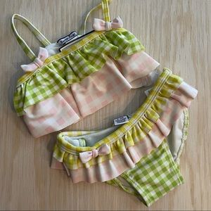Hartsrings plaid bikini with ruffles